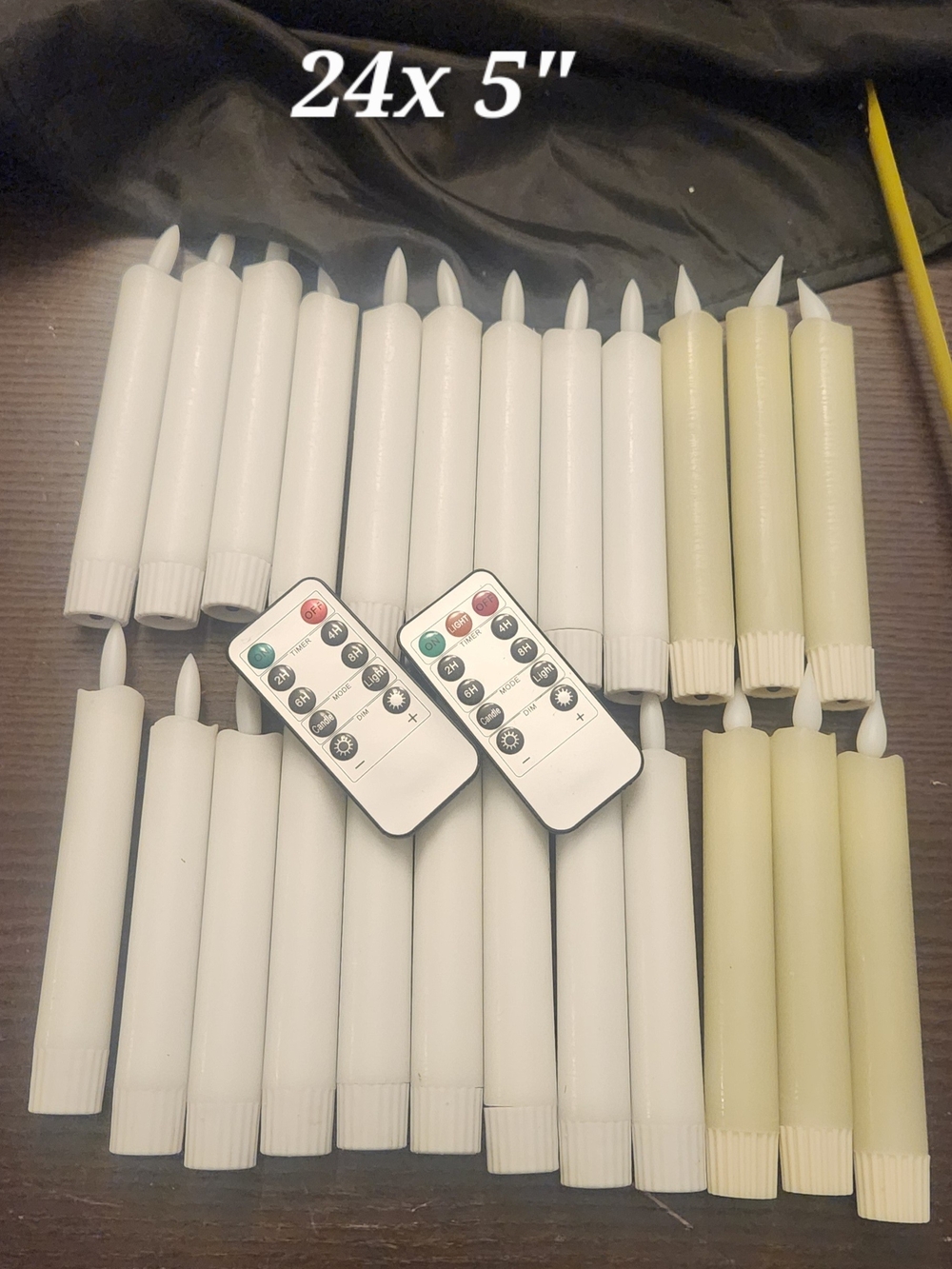 LED Flameless Taper Candles with Remote Control - White and Cream